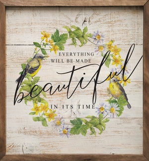 Everything Will Be Made Beautiful Wreath  Whitewash